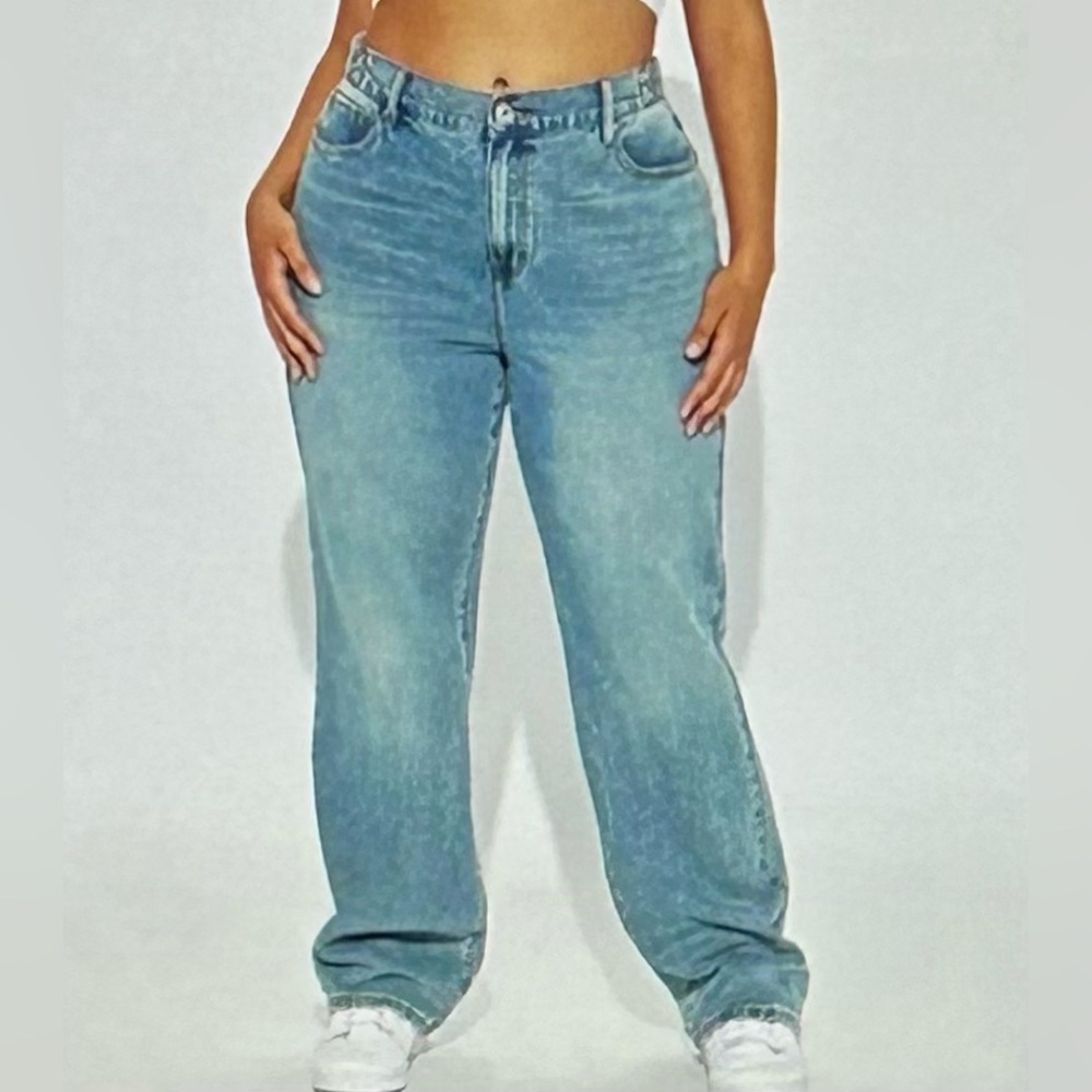 Fashion Nova Dani Drop Waist Straight Leg Jeans medium wash size 0
